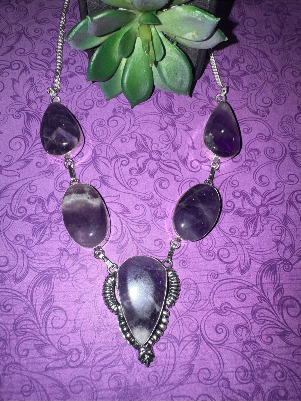 Amethyst Silver Necklace